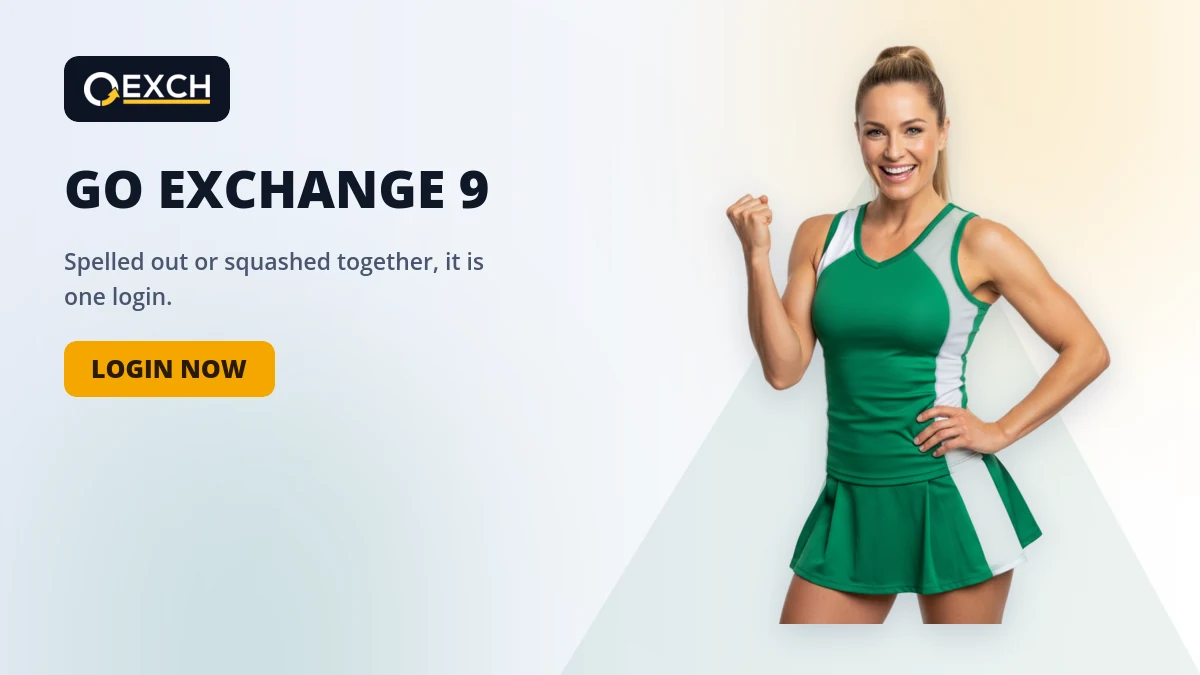 Go Exchange 9 banner with a Login Now button for the GoExch9 sportsbook
