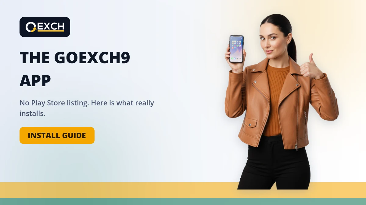 Presenter showing a phone beside an Install Guide call to action for GoExch9